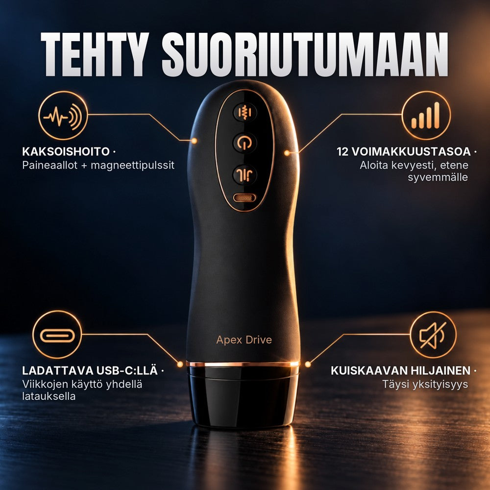 Apex Drive: 12 tehotasoa yhdessä kompaktissa, ladattavassa laitteessa.